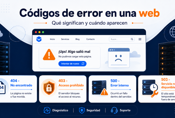 codigos de error en una web