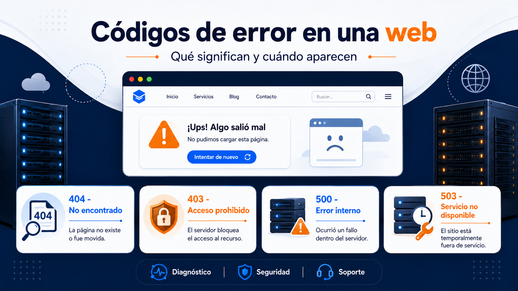 codigos de error en una web